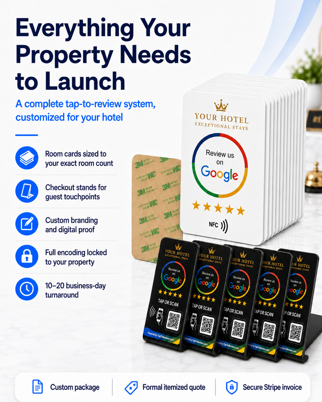 Turn more hotel stays into Google reviews with a complete NFC review system